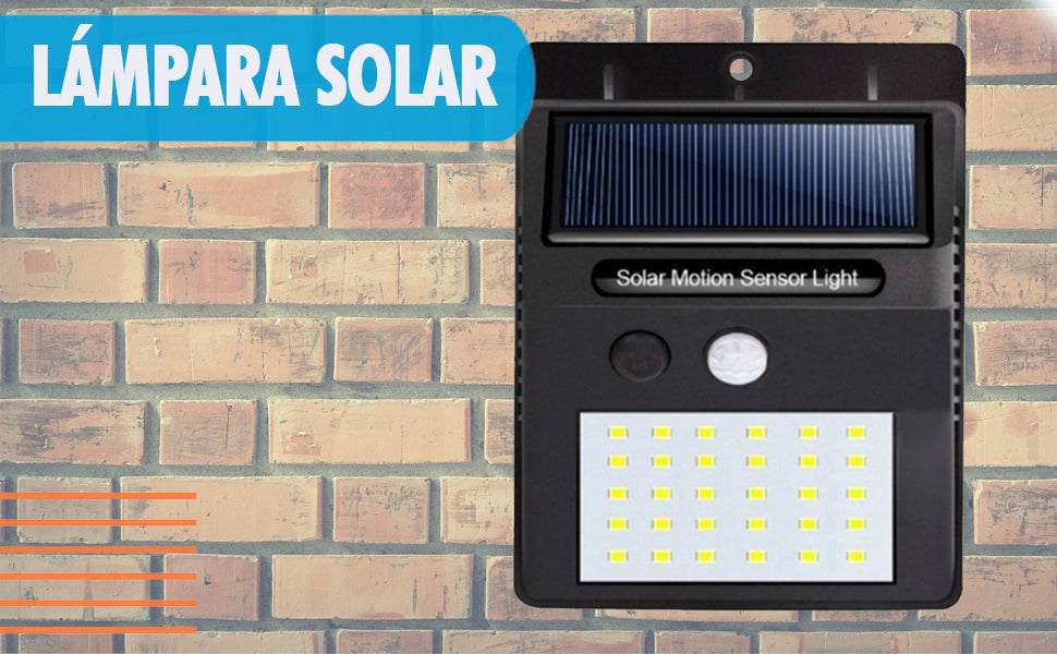 Lámpara solar con sensor de movimiento para exteriores