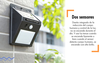 Lámpara solar con sensor de movimiento para exteriores