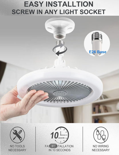 Ventilador de techo cerrado con luz y control remoto